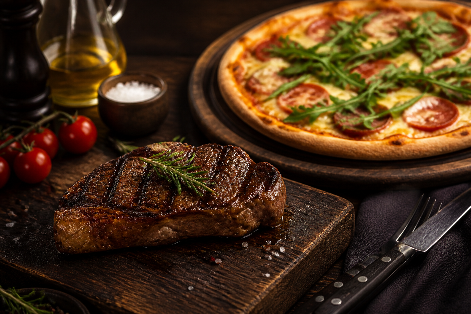 Pizza & Steak
